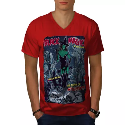 Buy Wellcoda Magic Girl Witch Witchery Mens V-Neck T-shirt • 18.99£