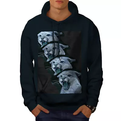 Buy Wellcoda Wild Animal Tiger Cat Rage Mens Hoodie • 28.99£