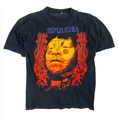 Buy Vintage Sepultura Thrashed Graphic T-Shirt - Medium • 32.50£