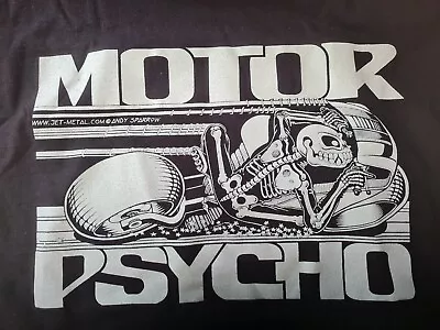 Buy XXL Black T-shirt Silk-screened  Motor Psycho  By Andy Sparrow • 25£