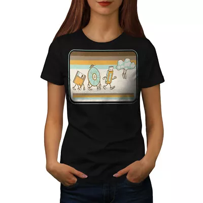 Buy Wellcoda Tech Of Storage Devices Cartoon Womens T-shirt • 17.99£