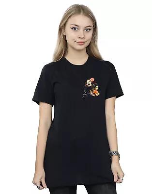 Buy Janis Joplin Women's Floral Faux Pocket Boyfriend Fit T-Shirt • 15.99£