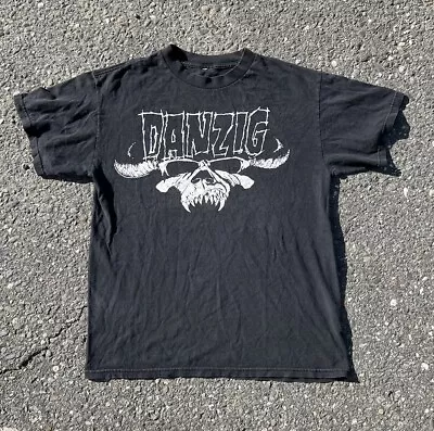 Buy Vintage Y2k Danzig Skull Shirt 2007 Misfits Punk  Medium • 27.18£