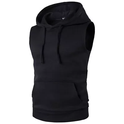 Buy Mens Vest Sleeveless Hoodie Tank Tops Summer Gym Sports Muscle Hooded T-Shirt乛 • 18.38£