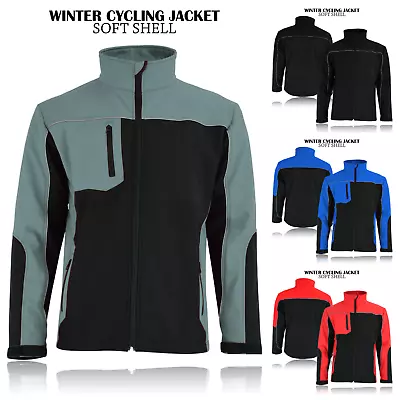 Buy Soft Shell Fleece Lined Waterproof Windproof Outdoor Work Jacket Golf Men's UK • 19.99£