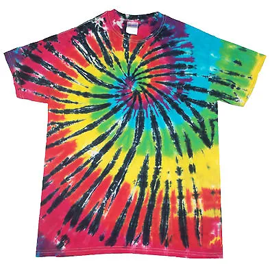 Buy T Shirt Tie Dye All Sizes Multi Colour Rainbow Spiral Dyed In Uk  • 16.75£