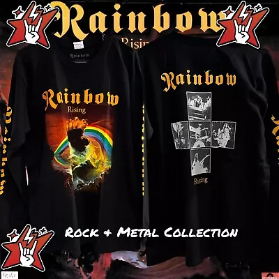 Buy Rainbow - Rising T Shirt Size  M Long Sleeve New Dio Black Sabbath Rock Heavy • 26.04£