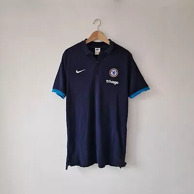 Buy Chelsea FC Official Polo T-Shirt Mens Size Medium Colour Navy Blue Nike Trivago • 12.99£