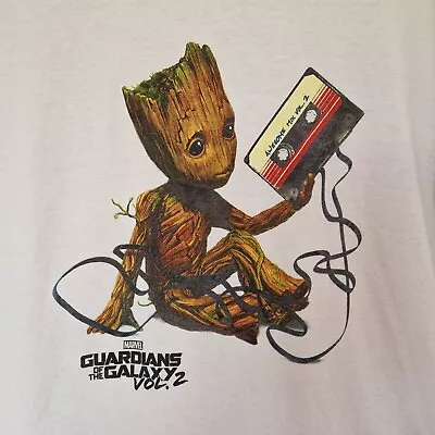 Buy Guardians Of The Galaxy Vol 2 Marvel Groot White T-shirt Size XL • 14.99£