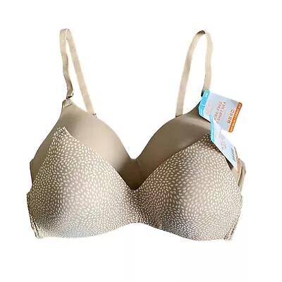 Buy Warner’s Wire-Free T-Shirt Bra Size 34C 2 Piece Set Nude And Animal Print • 32.68£