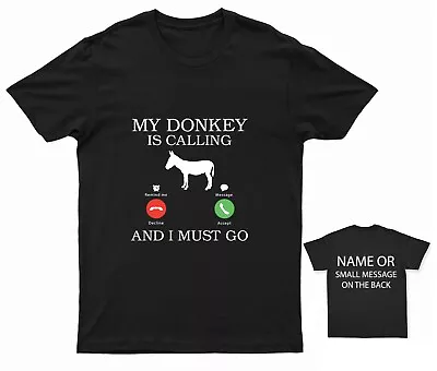 Buy Donkey Call Humor Tee Personalised Back Message Option • 13.95£