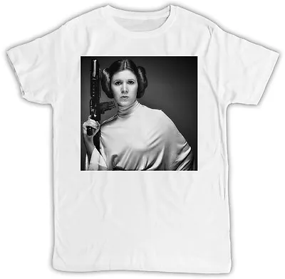 Buy Princess Leia Carrie Fisher Gun Starwars Ideal Gift Present Cool Retro Tshirt • 12.99£