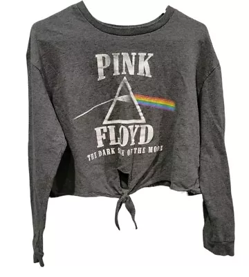 Buy Pink Floyd Cropped Sweatshirt Womens Dark Side Of The Moon Long Sleeve Top XXL • 11.20£
