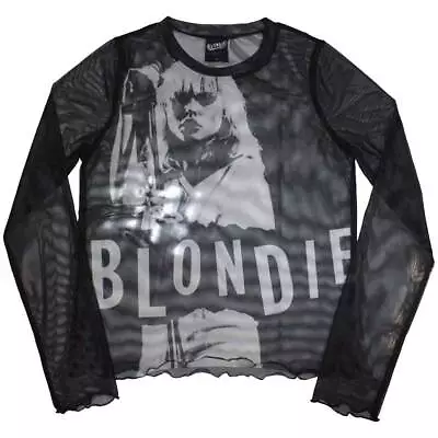 Buy Blondie Ladies Long Sleeve T-Shirt: Mic Stand (Mesh) (X-Large) • 17.34£