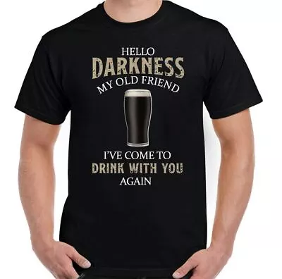 Buy Hello Darkness My Old Friend MENS T-SHIRT Beer Alcohol BBQ Guinness Tee • 10.99£