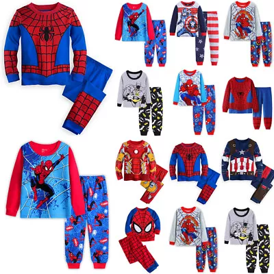 Buy Baby Boys Kids SpiderMan Avengers Super Hero Pyjamas Night Wear Nightie PJs Set • 1.99£