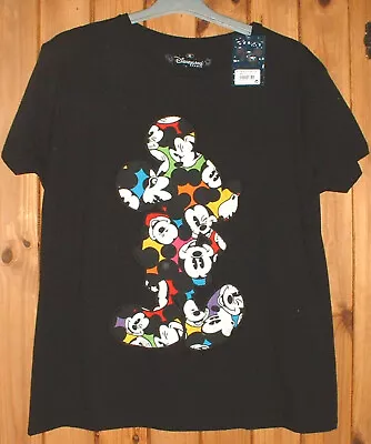 Buy Genuine Disney T-shirt Black Mickey Mouse Slim Fit Unworn Xl Disney Paris Store • 12£
