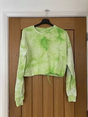 Buy Ladies Chelsea Peers Green Mix Crop Hoodie Size L 14 • 2.99£