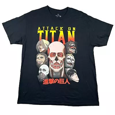 Buy Attack On Titan Final Season Anime Mens Large Black Short Sleeve T-Shirt • 10.14£