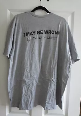 Buy Mens Joke Misspelling T-Shirt 2XL Grey - I May Be Wrong But Its Highly Unlikely • 7.99£
