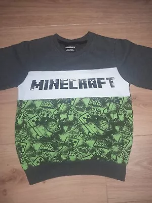 Buy Minecraft Jumper Kids Age 6 - 7 Grey With Creeper • 4.99£