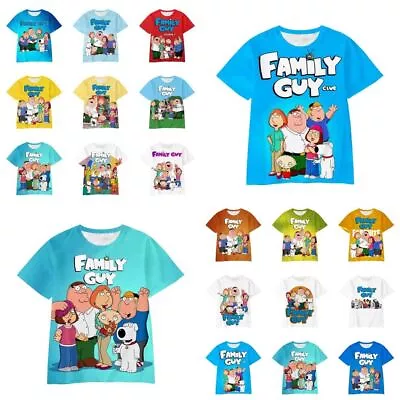 Buy Kids Family Guy 3D T-Shirt Boys Girls Short Sleeve T-Shirt Summer Top • 6.99£