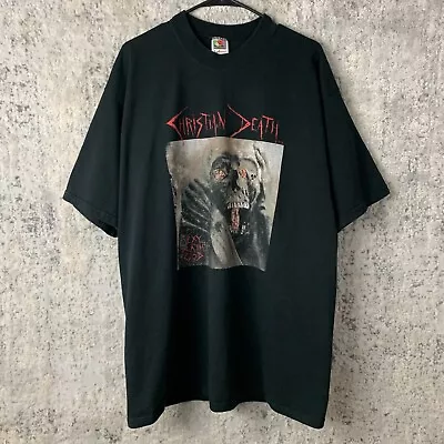 Buy Vintage Christian Death Shirt Black XL Rock Band Tee Metal Punk 90s • 233.40£