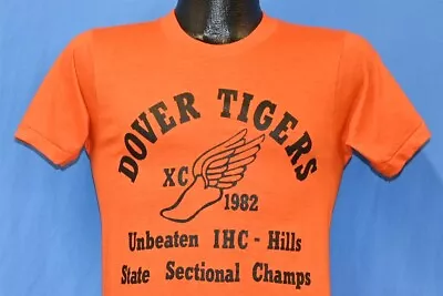 Buy Vintage 80s DOVER TIGERS JERSEY 1982 TRACK FIELD STATE CHAMPS T-shirt SMALL S • 53.78£