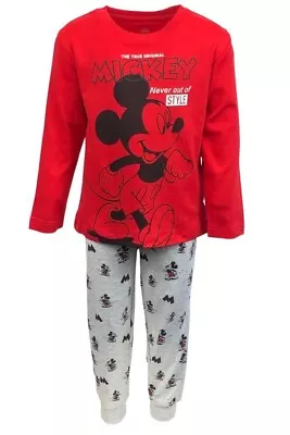 Buy Disney Mickey Mouse Pyjamas Kids 100% Cotton Long Pajama Set Character Pjs Size • 5.99£
