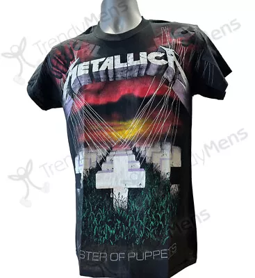 Buy Metallica T Shirt Master Of Puppets Print New Tee Official Licensed Black • 34.99£