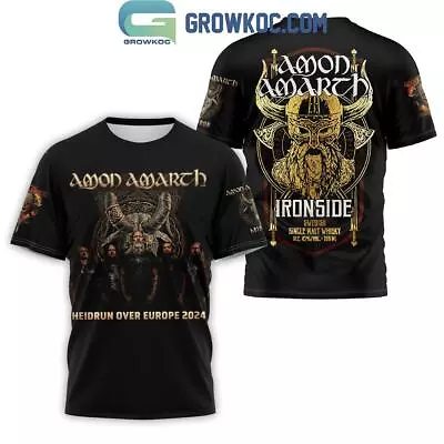 Buy Amon Amarth Heidrum Over Europe 2024 Hoodie T-Shirt • 28£