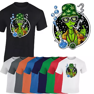 Buy Alien Smoking Weed Mens T-Shirt Marijuana Cannabis Lovers Funny Joke Unisex Gift • 9.99£