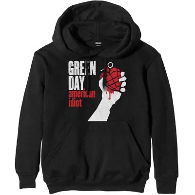 Buy Green Day Hoodie American Idiot Band Logo Official Mens Black Pullover L • 29.32£