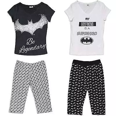 Buy Batman Women's Pyjama Set Top With Capri Pants Cotton Jammies Pajamas PJs • 14.39£