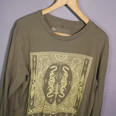 Buy RSI APPAREL - M - Men's Graphic Tee Tattoo Skulls Occult Long Sleeve Olive Green • 9.95£