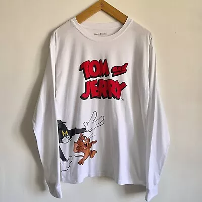Buy Tom & Jerry Hanna Barbera Long Sleeve Tshirt Top Jersey Crewneck Cotton - Large • 23£