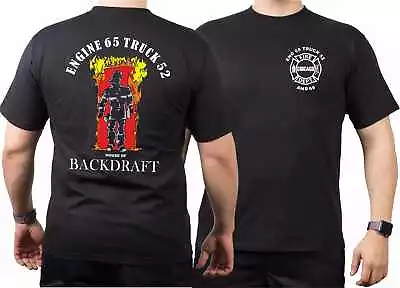 Buy CHICAGO FIRE Dept. E65 T52 AMB69, House Of BACKDRAFT, Black T-Shirt • 35.77£