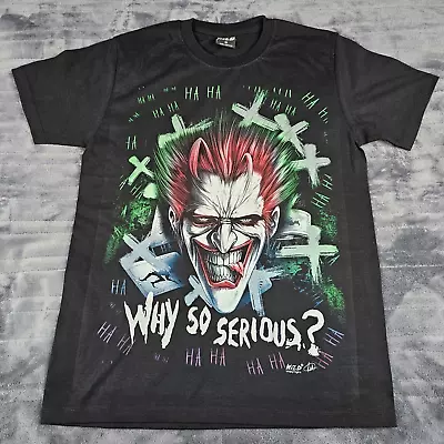 Buy Joker Wild Shirt Medium Black Why So Serious Batman DC Comics Glow In The Dark • 39.99£
