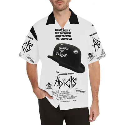 Buy THE ADICTS PUNK 77 Rock Poster Vintage V-Neck Button Down T-Shirt Tee Shirt • 42£