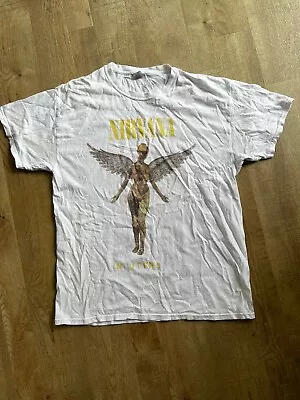 Buy Awesome Vintage Nirvana  In Utero  Short Sleeve White T-shirt - Size Large • 40£
