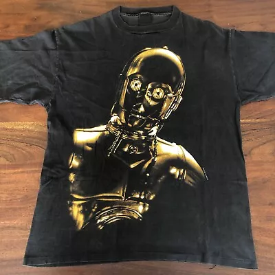 Buy Vintage 1995 Star Wars C-3PO T Shirt Changes XL C3PO Big Face Tee Made In USA • 150£