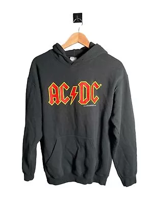 Buy AC/DC Gildan Hoodie Mens Size M Black Big Spell Out Pullover Long Sleeve • 24.95£