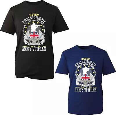 Buy Never Underestimate Who Is Also An Veteran T-Shirt British Armed Forces Tee Top • 9.99£