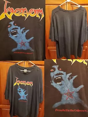 Buy Vtg VENOM From Hell Unknown Black Metal Thrash Bathory Distressed Band Shirt 4XL • 125.80£