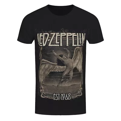 Buy Led Zeppelin T-Shirt Faded Falling 1968 Rock Band New Black Official • 14.83£