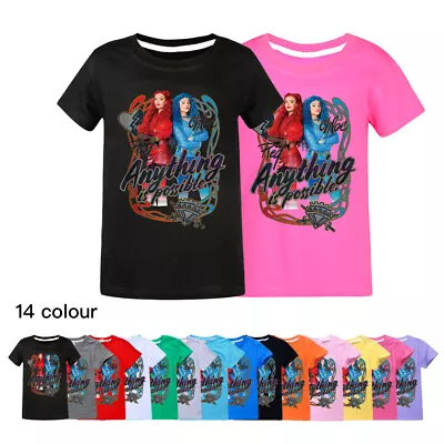 Buy Kids Girls Descendants Youtube T-Shirt Short Sleeve School Party Tee Tops Gifts • 8.99£
