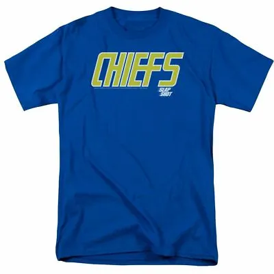 Buy Slap Shot Chiefs Logo T Shirt Mens Licensed Movie Tee Reggie Joe Royal Blue • 16.98£