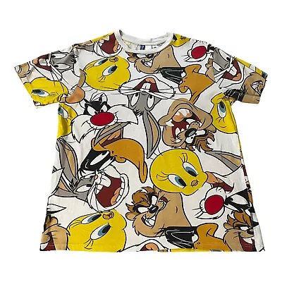 Buy Looney Tunes X H&M Short Sleeve T Shirt Mens M Medium Relaxed 100% Cotton Round • 10.99£