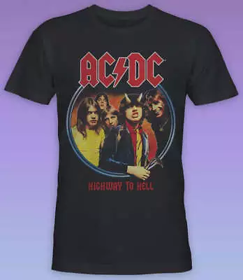 Buy AC/DC Highway To Hell Men's T-Shirt S M L XL XXL Retro Tees Official Band Shirt • 18.99£