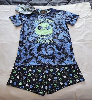 Buy Disney Nightmare Before Christmas Mens Blue Black Printed Pyjama Set Size M New • 15.30£